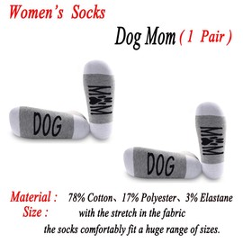 PYOUL 1 Pair Dog Socks for Mom Dog Gift Dog Lover Funny Gift for Dog Lovers Funny Gift for Dog Lovers 1 Pair, Dog mum, 1 pair EU