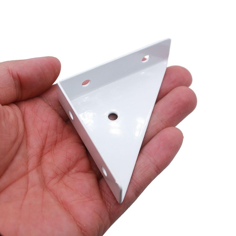 10 Pcs White Corner Brackets,Metal Triangular Shaped Corner Bracket,Heavy Duty