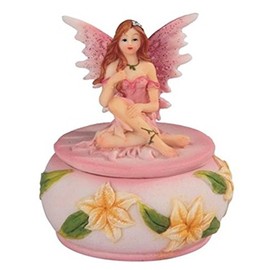 StealStreet SS-G-91930, 3 Inch Pink Fairy Tinker Bell Sitting on A Trinket/Jewelry Box