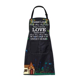 ENSIANTH Sweet Home Apron Housewarming Gifts New Home Kitchen Apron for Women Men with Pockets New House New Apartment Gift (new home apron)