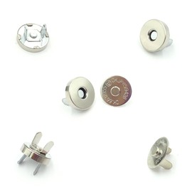 Aligle 50 Sets Magnetic Purse Snap Clasps Button/Great for Closure Purse Handbag Clothes Sewing Craft Silver 14mm