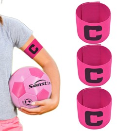 Senston Soccer Ball Captains Armbands for Adult and Youth 3Pcs Pink
