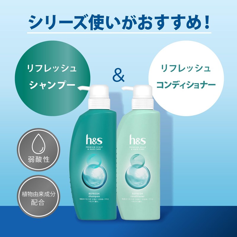 h&s Refreshing Shampoo Refill, Extra Large, Large Capacity, H &