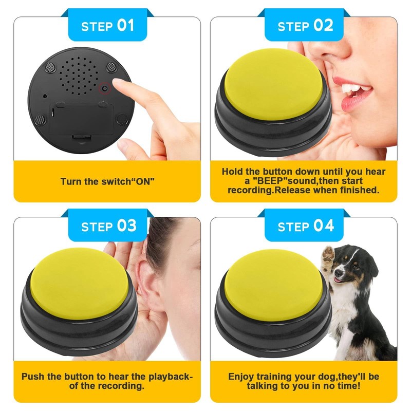 F Fityle Recordable Sound Button Communication Interactive Toy Recorder Playback