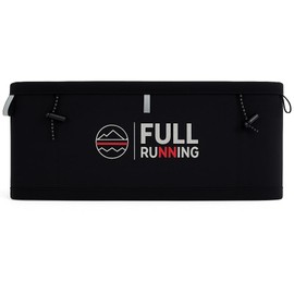Full Running Laufgürtel für Damen und Herren | Laufgürtel und Trail mit wasserdichter Tasche, Rückenhalterung, Stöcke und Platz für Handy, Soft Flash und Gele | Schwarz, Schwarz , Large, Laufgürtel