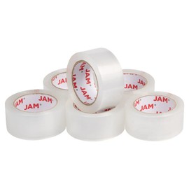 JAM Paper Clear Packing Tape - 660yds Total - Standard Industrial Shipping Tape - 2 Inches x 110 Yards - 6 Large Rolls per Pack
