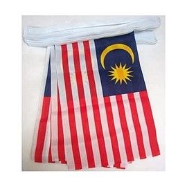 Malaysia 6 meters BUNTING Flag 20 flags 9'' x 6'' - Malaysian STRING flags 15 x 21 cm - AZ FLAG