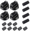 4-Pack Universal Oven/Stove/Range Control Knobs Replacement Kit with 12 Adapters