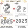 Large 2025 Balloon Numbers - 42inch Silver Graduation Balloons Class
