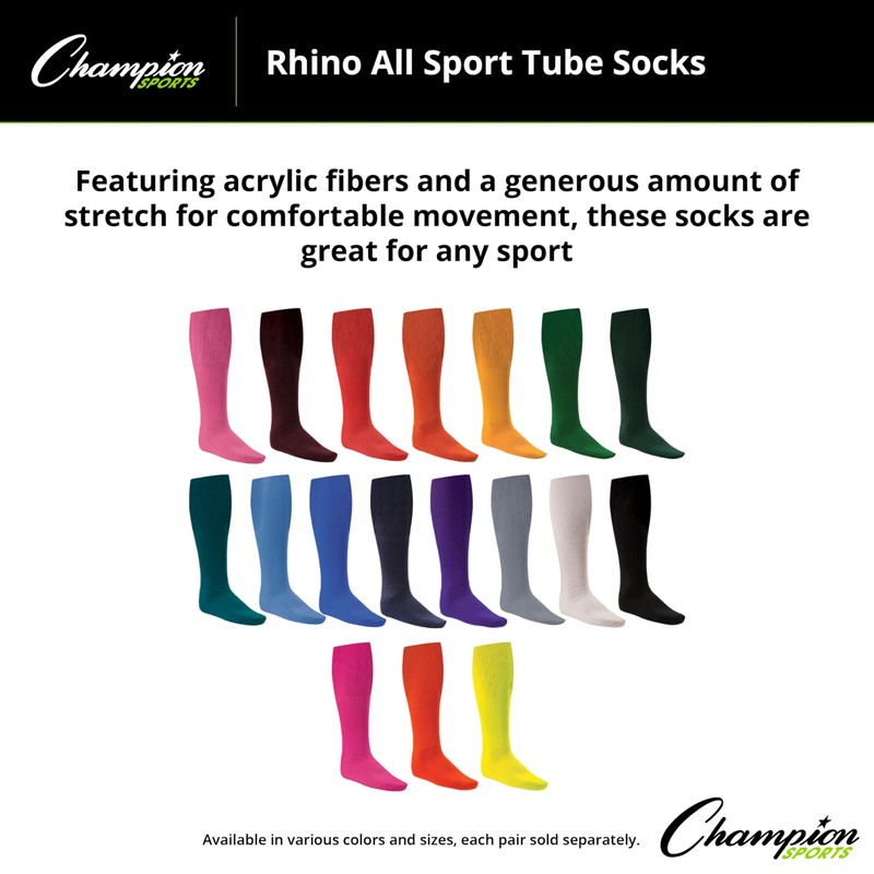 Champion Sports Rhino® All Sport Socks - Machine Washable Sport