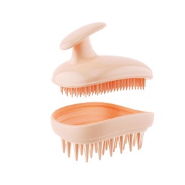 Rebex 2-in-1 Scalp Massager Shampoo Brush,Scalp Scrubber, Exfoliator Brush for Removing Dandruff & Hair Growth,Detangling Scrubber for Wet or Dry Hair (Peach Fuzz Color)