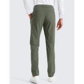 CRZ YOGA Men's All Day Comfy Golf Pants - 32" Quick Dry Lightweight Work Casual Trousers with Pockets Light Army Green 34W x 32L