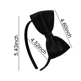 Bowknot Headband Black Hair Bow Headbands for Girls Satin Bow Headband Bow Knot Headband for Women Knotted Bow Headband Hairband with Bow Head Bands for Girls Birthday Christmas Party