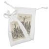 Lunarable City Fabric Pouch Set of 2, Hong Kong Sketch