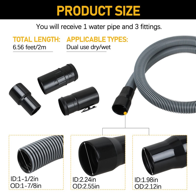 CMXZVBE38761 for craftsman shop vac hose，1-7/8 in. x 7 ft.