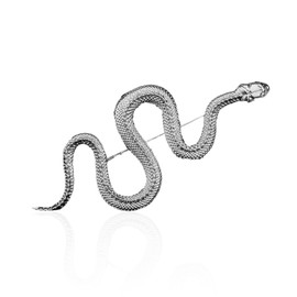 Snake Brooch Pin Vintage Coat Accessory Metal Animal Lapel Pin Banquet Badge Pins Backpack Bag Pin (Silver)