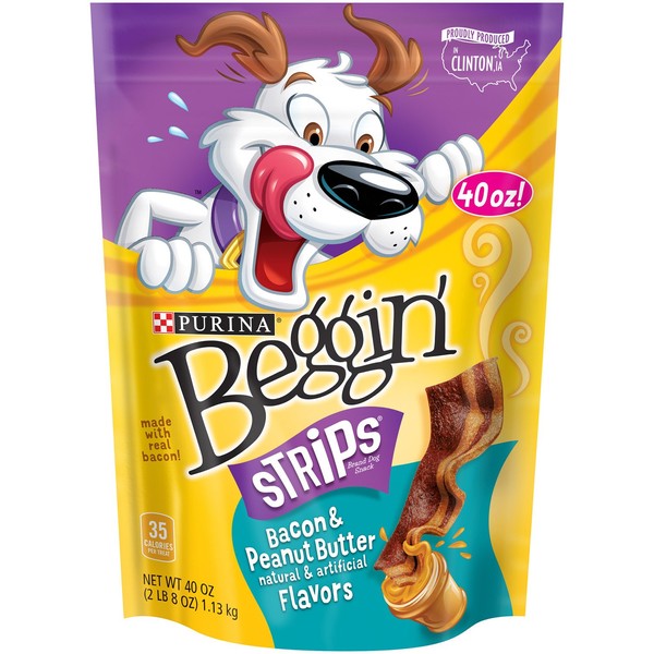 Purina Beggin' Strips Bacon & Peanut Butter Flavor Dog Treats - 40 Oz. Pouch