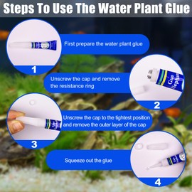 Aquarium Glue Instant,4Pcs Clear Reef Glue,Aquascaping Quick Drying Aquarium Adhesives for Water Plants and Coral,Stone,Moss,Wood