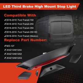 923-127 Third Brake Light Compatible with Ford Transit 150 250 350HD 2018 2019 Center Stop Light 3rd Brake Light Assembly
