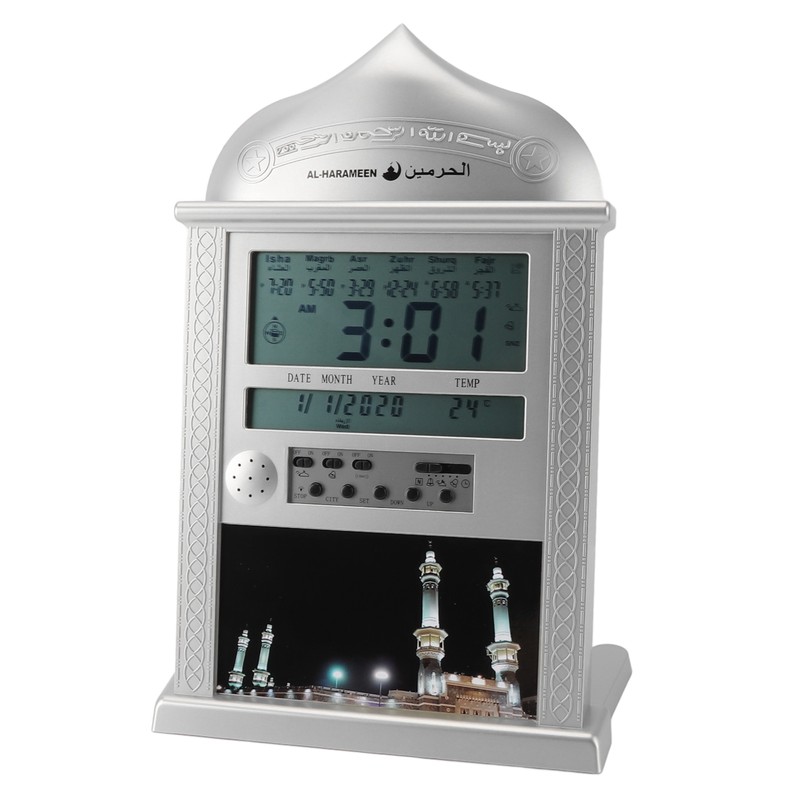 Digital Azan Mosque Prayer Clock Calendar Alarm Clock Multifunction Muslim