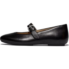 FitFlop Delicato Leather Mary Janes, Color: All Black, Size: 6 (E3D-090-040)