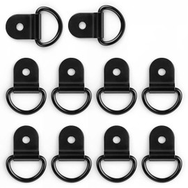 txuzong Pack of 10 Pendant Lashing Eyelets, D Lashing Eyelets Stainless Steel with Tapping Screws, Small and Practical Lashing Eyelets for Trailers, Trucks, Mechanical,