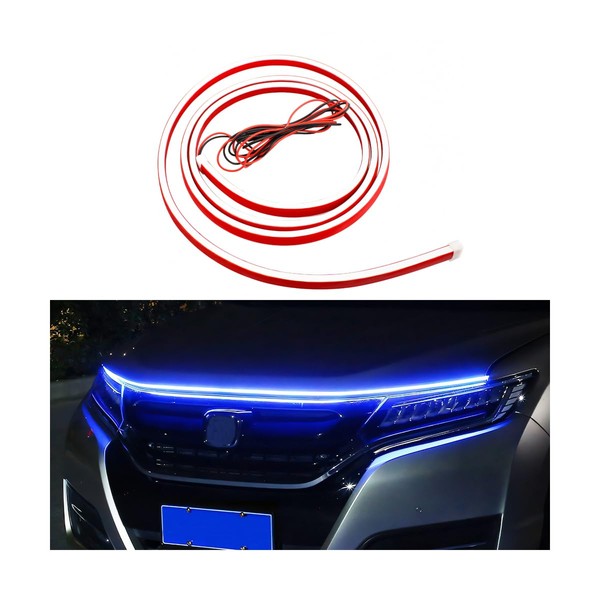 Sandfren Car Hood Light Strip, 59 Inch Silicone Flexible Daytime