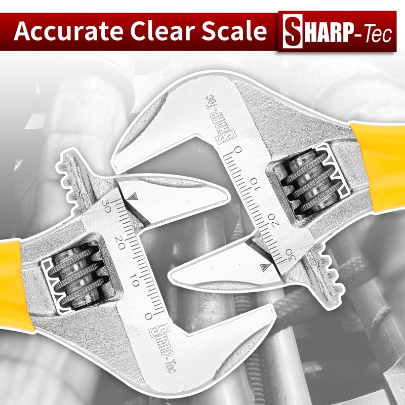 Sharp-tec 5 inch Adjustable Spanner, 30mm Wide Jaw Opening Adjustable