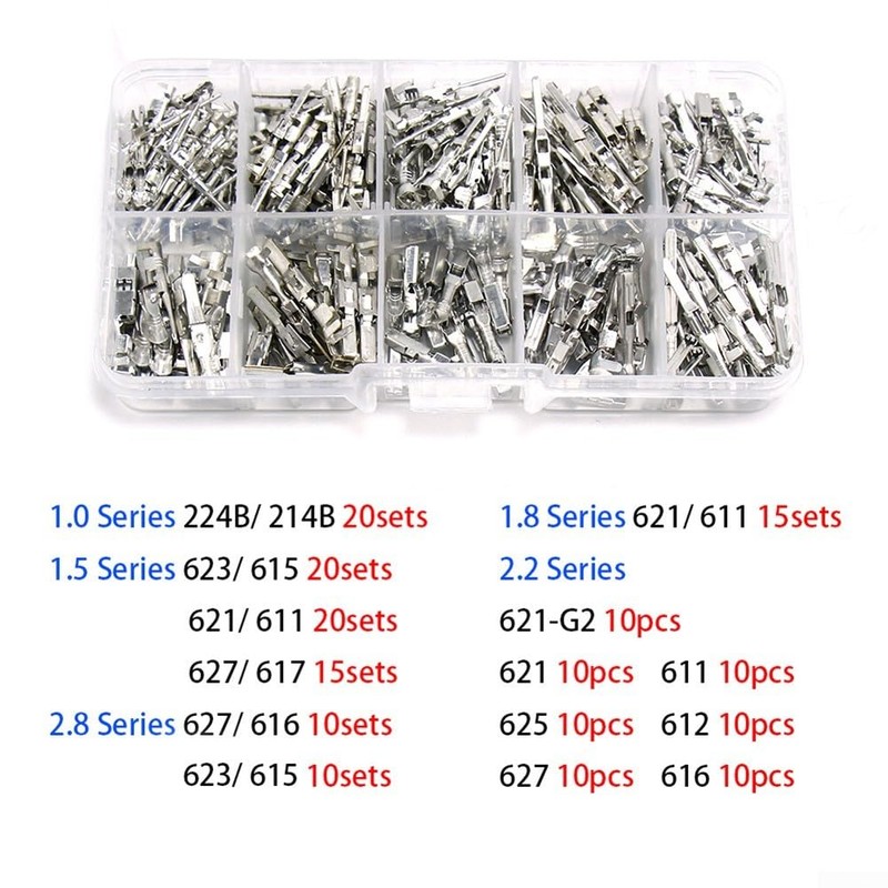 ZYWUOY 290Pcs Car Electrical Wire Terminal Pins Kit 1/1.5/1.8/2.2/2.8mm Connector