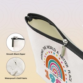 VICBOU 40th Birthday Gifts Women, Inspirational Birthday Gifts for 40 Year Old Woman Funny Rainbow Makeup Bag Mothers Day Christmas 40th Anniversary Cosmetic Bag for Female Her Wife Mama Friends Aunt