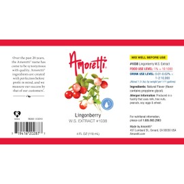 Amoretti - Lingonberry Extract Water Soluble 2 oz - Highly Concentrated & Perfect For Pastry, Savory, Brewing, and more, Preservative Free, Vegan, Kosher Pareve, Keto Friendly