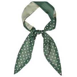 sourcing map Chic Polka Dots Women Neckerchief Skinny Scarves Hair Band Ribbon for Bag Accessory Green Small Dot 1