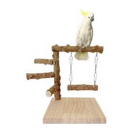 Parrot Stand Bird Table Platform Natural Wood Bird Stand Parrot Perch Platform Bird Perch Parakeet Perch Office Small Animal Toy Desktop Wooden Bird Perch Stand