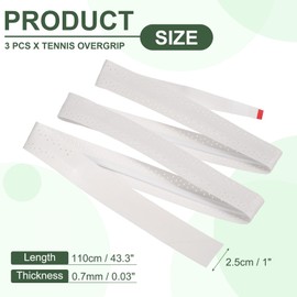 PATIKIL Tennis Racket Grip Tape 3 Pack PU Racket Overgrips Anti-Slip Absorbent Perforated Handle Grips with Damping Ridges for Badminton Pickle Ball Fishing Rod White