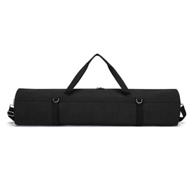 EONSHINE Muti-Functional Canvas Yoga Mat Bag, Smooth Full Zip Exercise Yoga Mat Carrier Travel Duffle Bag with Adjustable Strap, Fits Most Size Yoga Mats, Piece of 1 (Black)