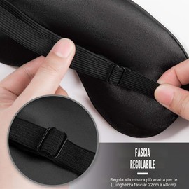 Audamp - Maschera per dormire, mascherina oscurante per gli occhi, maschera da notte con fascia regolabile, delicata sulla pelle, molto morbida
