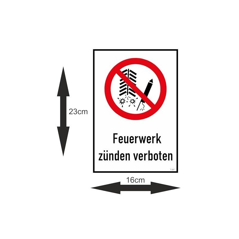 Daged T-267 Fireworks Light Prohibited Sticker 23 x 16 cm