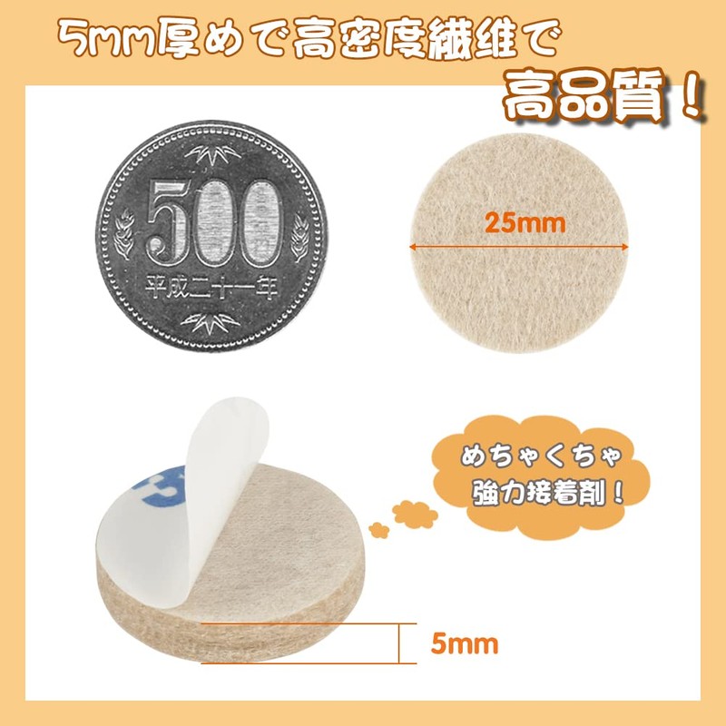 Ginoya 0.2 inch (5 mm) Thick Felt Pads, Pack of