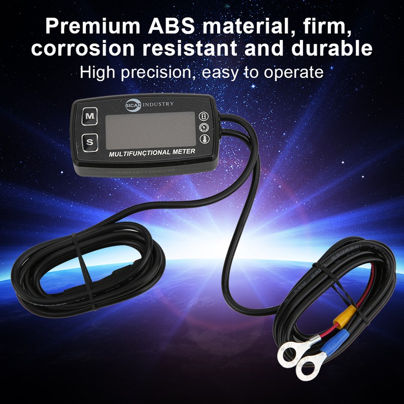 Multifunction Car Instrument Tachometer Temperature Hour Meter Auto Accessory