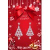 GAUEIOUR Christmas Tree Earrings,Silver Needle Earrings, Luxurious Glittering Rhinestone Pendant