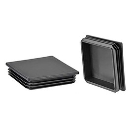 sourcing map 4Pcs 120mmx120mm(4.7inch) Plastic Tubing Plug Square Post End Caps for Handrail Stair Newel Guardrail Tube Black