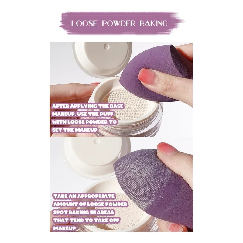 Esponjas Para Maquillaje 4 Pzs Bases Polvos Uso Seco Humedo