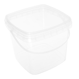 ABOOFAN Plastic Barrel Square Buckets Water Bucket with Handle Candy Bucket Oil Bucket Food Grade Containers Freezer Food Storage Container Utility Bucket Candy Pails Pp Transparent
