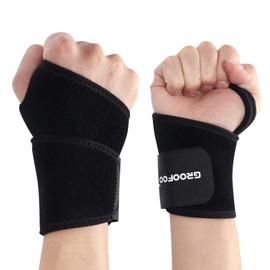 GROOFOO 1 Pair Carpal Tunnel Wrist Brace, Wrist Support Wrap for Men & Women, Reversible Wrist Brace for Stabilize Wrist for Gym Yoga Weight Lifting, Relieve Wrist Injuries,Arthritis,Sprains