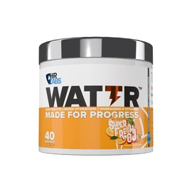 HR Labs WATTR™ Electrolyte Loaded Hydration Powder with Energising B Vitamins. 40 Servings, 320g, 7 Great Tasting Flavours (320g, Super Fresh OJ)