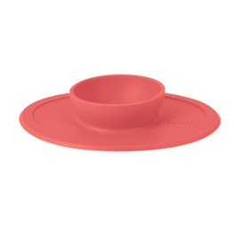 Nuby Sure Grip Silicone Feeding Bowl - Toddler Suction Plate - 6+ Months - Coral