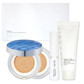 Su:m37 Makeup Product, sum37do woteo-pul ssissi Cushion Perfect piniswi 01ho Special Set for daily beauty routines, Korean cosmetic item, Su:m37 Import, and Personal