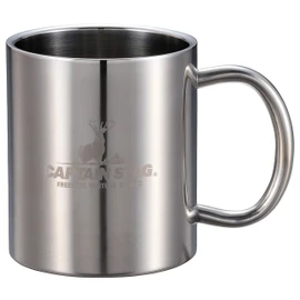 Captain Stag UH-2007 Outdoor Cup, Mug, Tumbler, 11.8 fl oz (350 ml), Double Stainless Steel, Hollow Double Layer, Stainless Steel