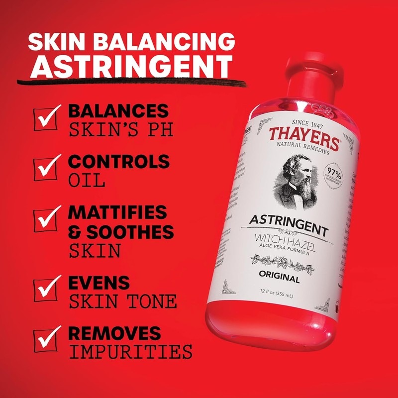 Thayers Astringente original de hamamelis con fórmula de aloe vera,