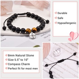 GBTBYS Retirement Gifts for Men Boys, Compass Bracelet Retired Retirees Coworker Leaving Farewell Going Away Goodbye Gifts for Coworker Co Worker Friends Colleague Manager Boss Teacher Employee